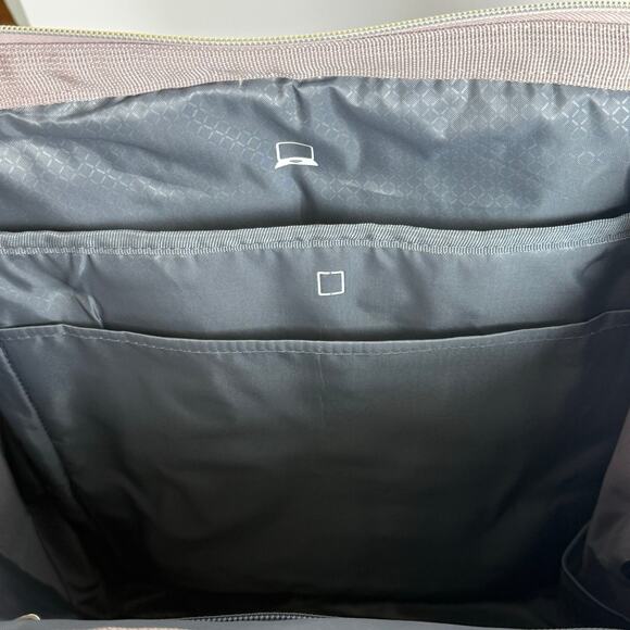 17” Quilted Laptop Backpack Dusty Beige Pink USB Port RFID Work Travel Bag NWOT main image 9